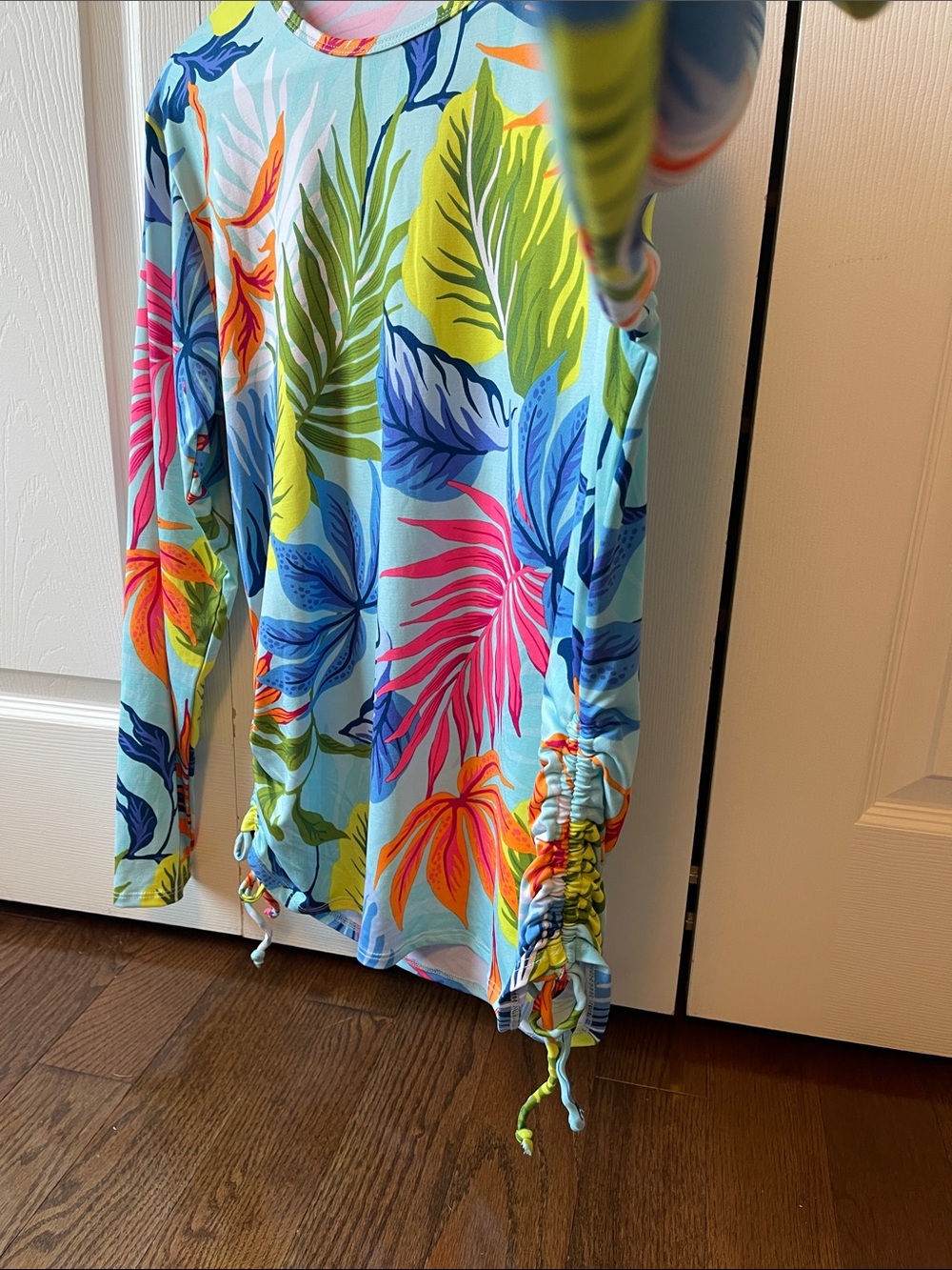 Long-Sleeve Tropical Leaf Swim Tee - Multi - Picture 2 of 2